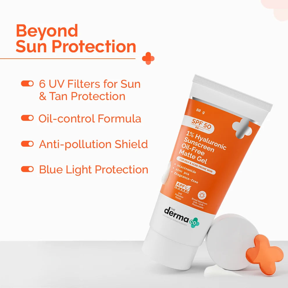 The Derma Co 1% Hyaluronic Sunscreen Oil-Free Matte Gel.80g