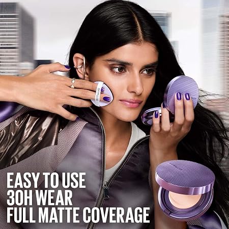 MAYBELLINE NEW YORK SUPER STAY MATTE MAX CUSHION FOUNDATION | UP TO 30H NIACINAMIDE+PANTHENOL TRANSFER PROOF & SWEAT PROOF SPF30 11g