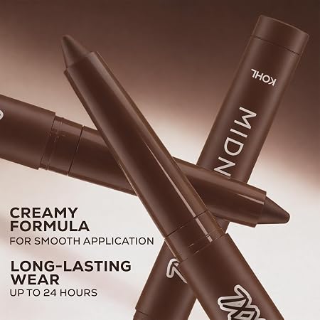 RENEE Midnight XXL Kajal | Black Kohl Pencil with Built-in Sharpener | Waterproof, Smudge-proof, 24Hr Long-Lasting | Ultra-Rich Pigment, Smooth Glide | 1.5g