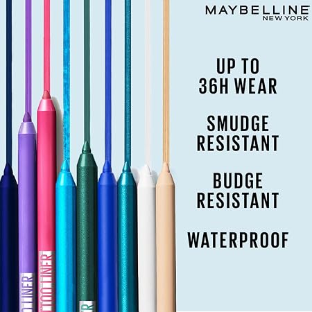 Maybelline New York Tattoo Liner Gel Pencil, Sharpenable Eyeliner, Tealtini Waterproof Eyeliner, 36H Wear, Shimmer finish, 1.2g