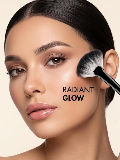 Flicka Fan Makeup Brush, Professional Highlighting Make Up Brush, Cheekbones Brush, Feather Soft Touch, 03 Fan Brush