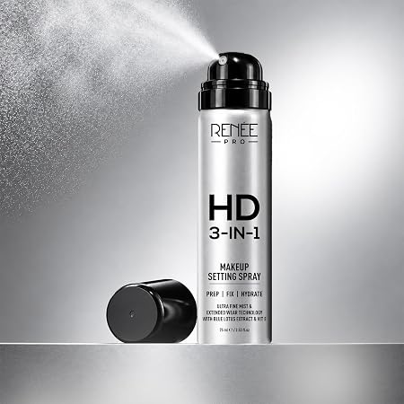 RENEE PRO HD 3-in-1 Long-Lasting Makeup Setting Spray | Preps & Hydrates Skin, Locks Makeup Up To 12 Hours | Water-resistant, Smudge-resistant & Quick-Drying | Infused With Blue Lotus Extracts | 75ml