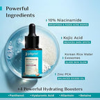 Pilgrim 10% Niacinamide Face Serum for Acne Marks & Glass Skin Glow - 30ml with Kojic Acid & Korean Rice Water, Fades Dark Spots, Boosts Glow, Minimizes Pores, Controls Excess Oil, Sensitive Skin Safe
