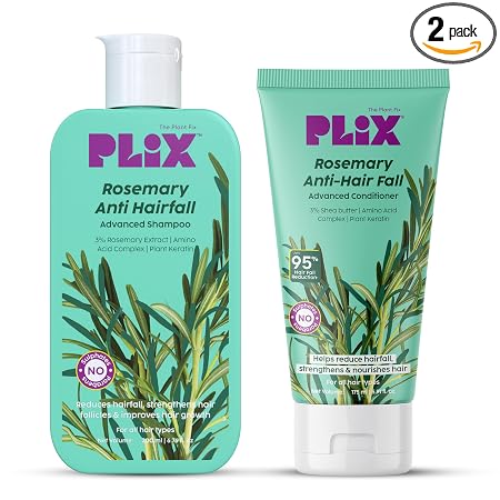 PLIX - THE PLANT FIX Rosemary Advanced Anti Hair Fall Shampoo | Reduces Hairfall & Promotes Hair Growth | Gently Cleanses | All Hair Types | Men & Women | Sulphate & Paraben Free | Dermatologically Tested |600ml