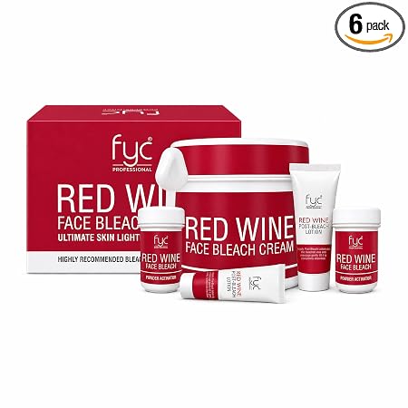 FYC Professional Red Wine Face Bleach Cream 270g | Skin Brightening Bleach for Women & Men | Red Wine Extract & Grape Seed Oil | Removes Facial Hair Appearance | Anti Pigmentation | Salon Professional