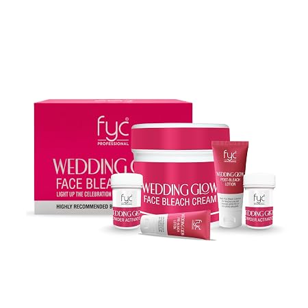 FYC Professional Wedding Glow Face Bleach Cream with Hyaluronic Acid, Ceramides & Peptides, 270g, Salon Results, All Skin Types