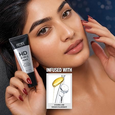 RENEE PRO HD 3-In-1 Primer | Blurs Pores & Fine Lines, Smooths & Moisturizes Skin, Controls Excess Oil | Infused With Sodium Hyaluronate, Vitamin E & SPF 30 | 30g