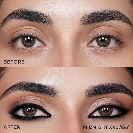 RENEE Midnight XXL Kajal | Black Kohl Pencil with Built-in Sharpener | Waterproof, Smudge-proof, 24Hr Long-Lasting | Ultra-Rich Pigment, Smooth Glide | 1.5g