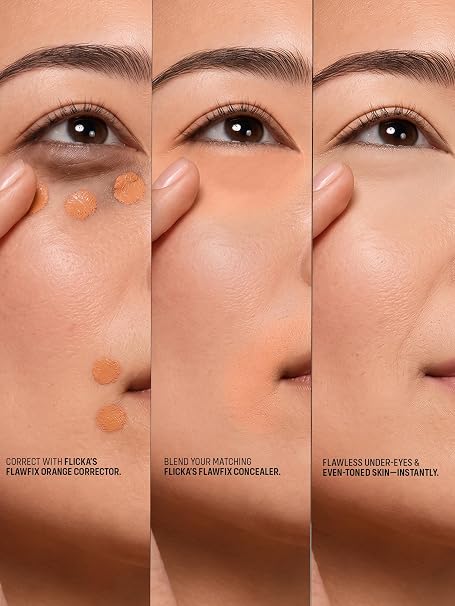 FLiCKA Flaw Fix Colour Corrector, Hydrating & Long-Lasting Colour Corrector, Vegan & Cruelty-Free, Orange Colour 4.5ml