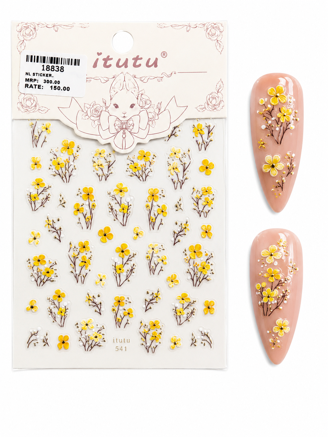 Flower stickers for nail art.