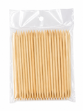 A wooden pusher designed to safely and effectively push back cuticles and nails during manicure and pedicure care. The smooth wooden surface is gentle on delicate nail beds and cuticle areas, preventing damage and irritation. 100 PCS
