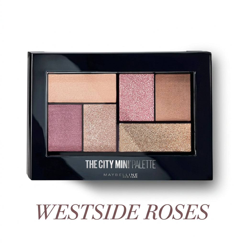 Maybelline New York The City Mini Eye Shadow Palette, 6 Highly Blendable Shade, Shimmer & Metallic Finish. The City Mini Eyeshadow Palette is Pigmented & Long-lasting