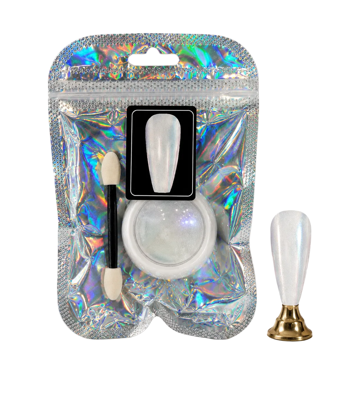 Pearl chrome for nails delivers a luminous, multi-dimensional finish that shifts between soft iridescent hues.