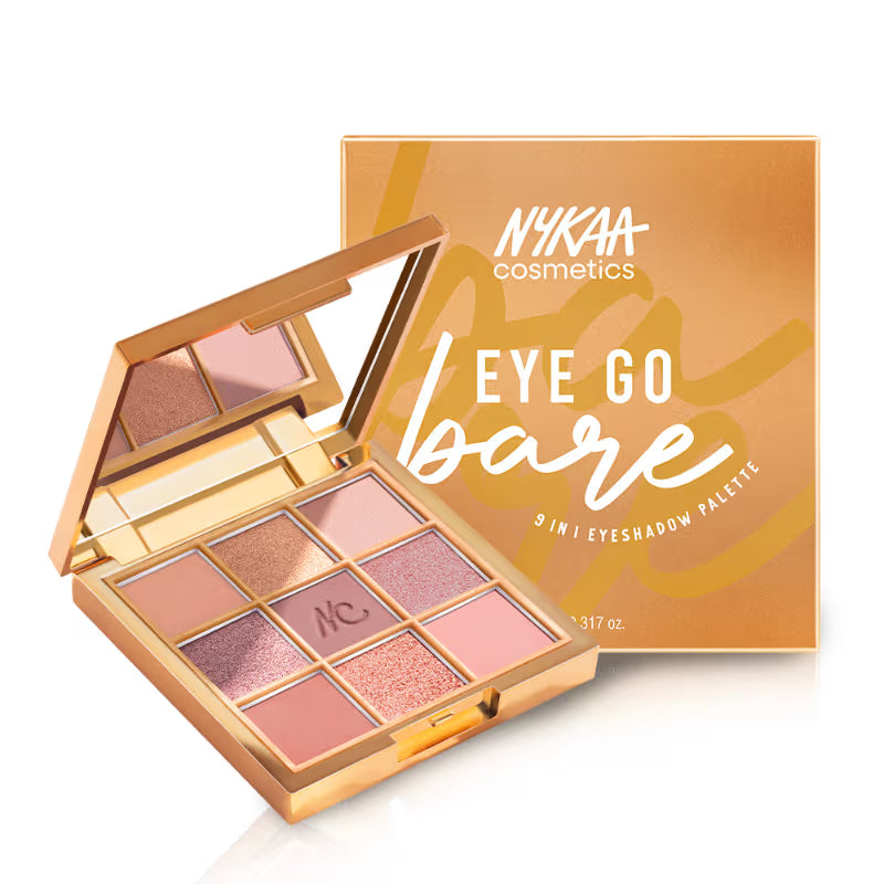 Nykaa Cosmetics 9 in 1 Highly Blendable Eyeshadow Palette - Eye Go Bare (9g)