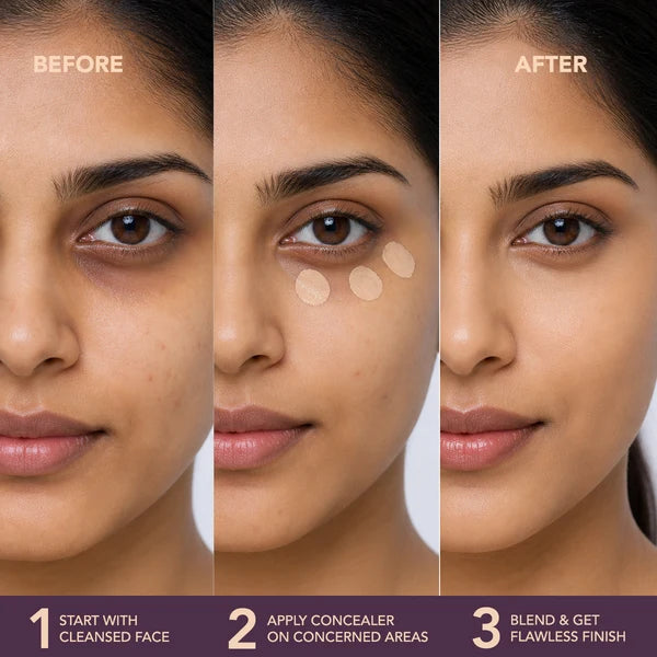 Lotus Make-up Ecostay All Day Fix Concealer Covers Dark Circles & Blemishes | Lightweight, Blendable, Long Lasting | 100% Vegan