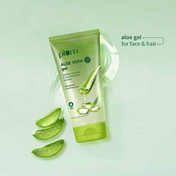 PLUM ALOE VERA GEL |MULTI USE SOOTHES, HYDRATES & NOURISHES SKIN AND HAIR | WITH GLYCERIN & MILD FRAGRANCE 150ml 5.07fi.oz