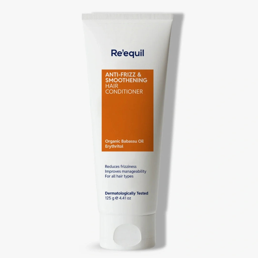 RE' EQUIL ANTI-FRIZZ & SMOOTHENING HAIR CONDITIONER | Organic Babassu Oil Erythritol | Reduces Frizziness Improves Manageability For All Hair Types | Dermatologically Tested 125g /4.41 oz