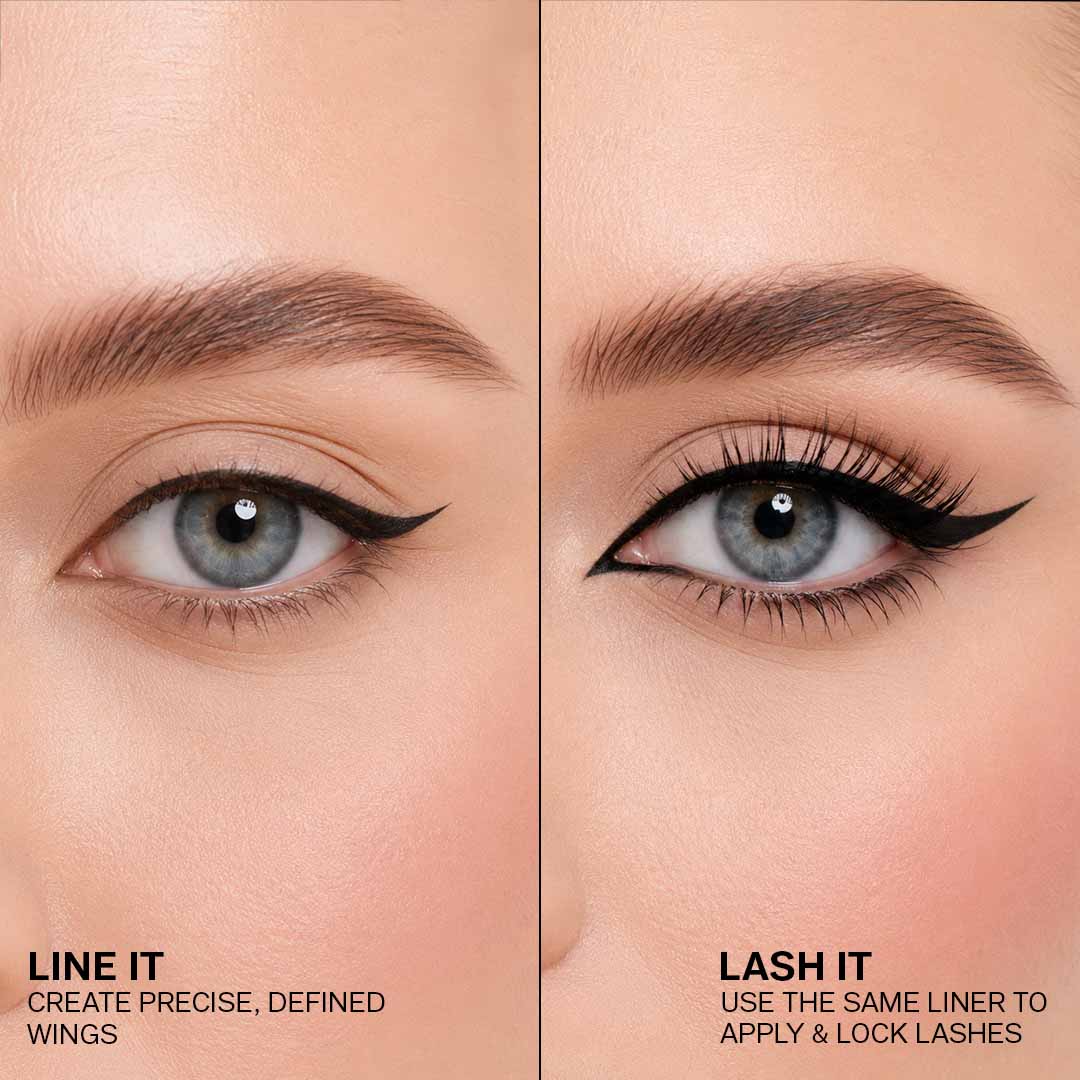 FLiCKA Apply N'Fly Liquid Pen Glue Eyeliner, Quickdrying Formula, Long Lasting and Waterproof Matte Finish Eyeliner Black 0.8gm