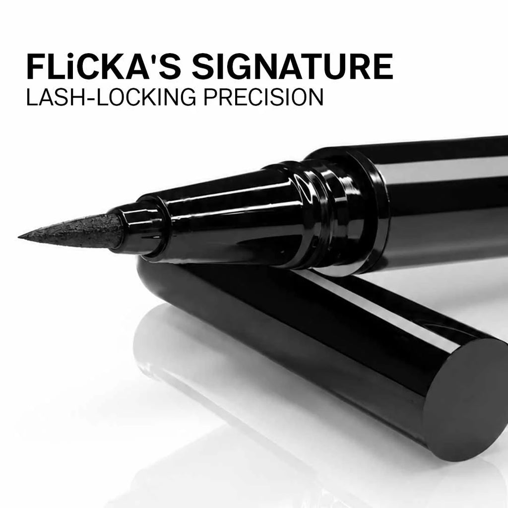 FLiCKA Apply N'Fly Liquid Pen Glue Eyeliner, Quickdrying Formula, Long Lasting and Waterproof Matte Finish Eyeliner Black 0.8gm