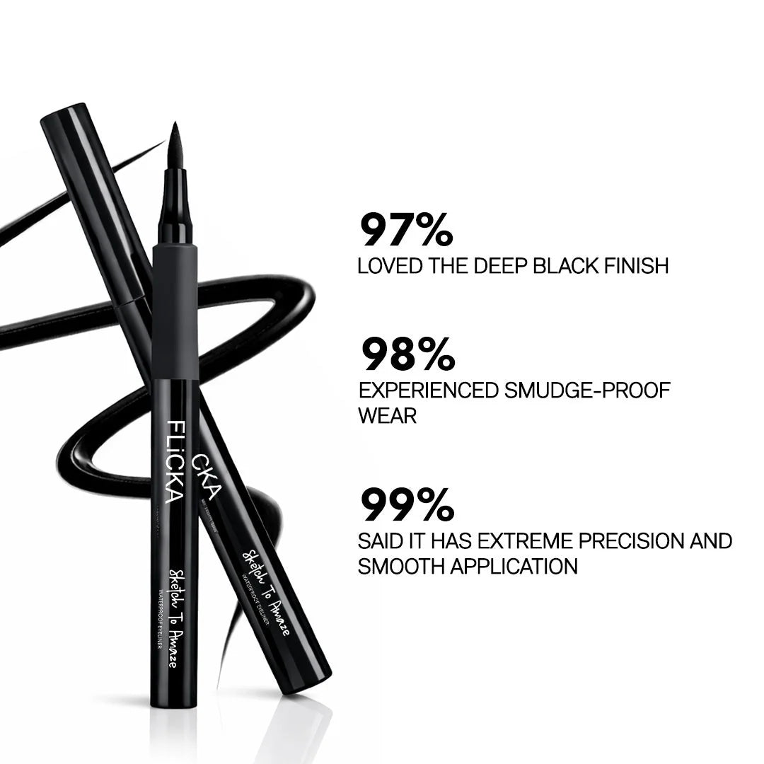 FLiCKA Sketch to AmazeWaterproof Eyeliner Pen Black 1.5gm