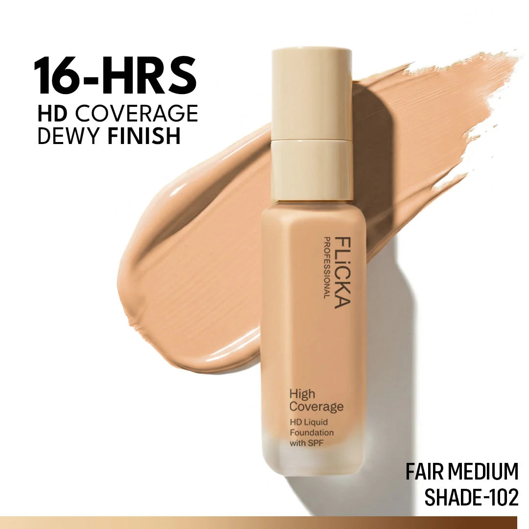 FLICKA PROFESSIONAL HIGH COVERAGE HD LIQUID FOUNDATION WITH SPF 30ml