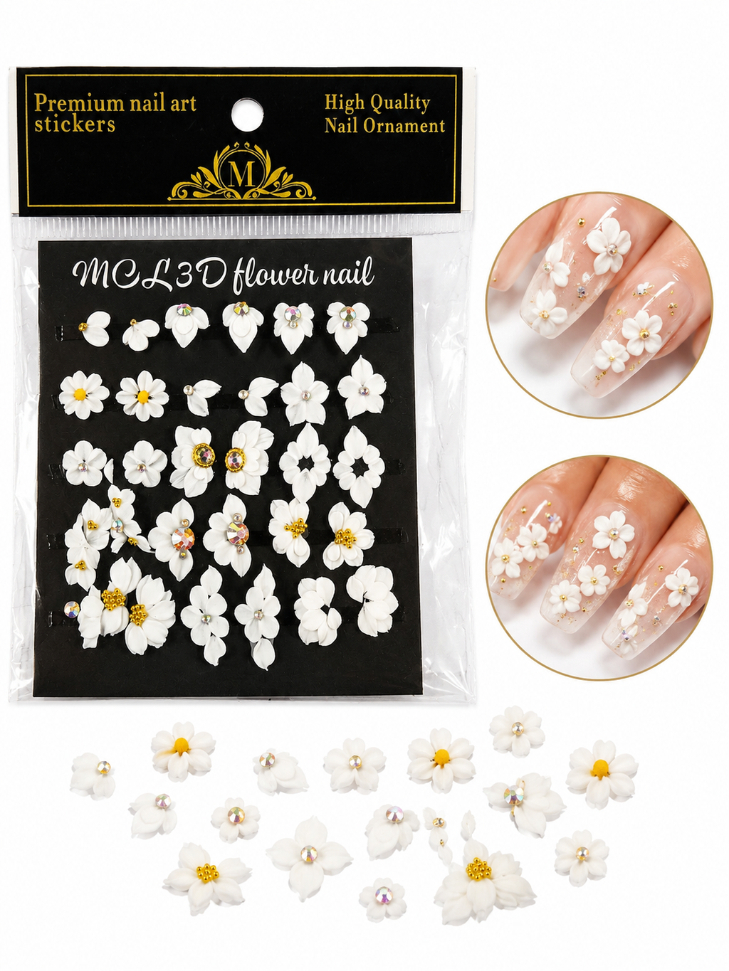 Elevate your nail art with stunning acrylic flowers that bring dimension and elegance to every manicure.