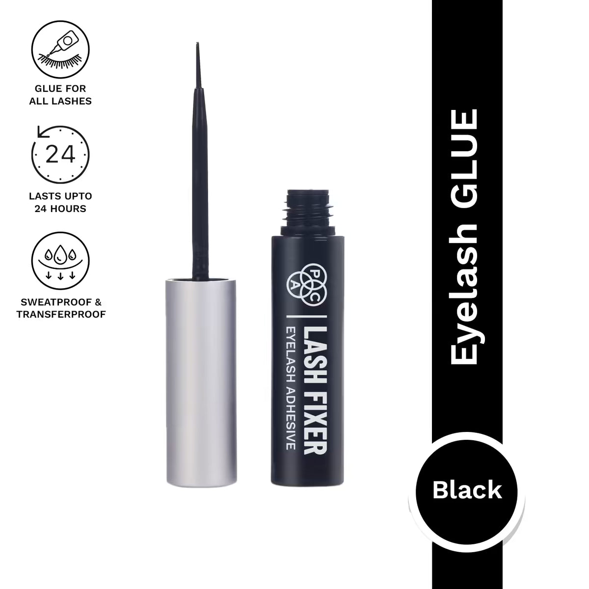 PAC Lash Fixer (Eyelash Adhesive)  | Waterproof & Quick-dry Invisible Eye Lash Glue Works with Synthetic & natural fiber Lashes | Non-Toxic & Non-allergic for All Skin Types