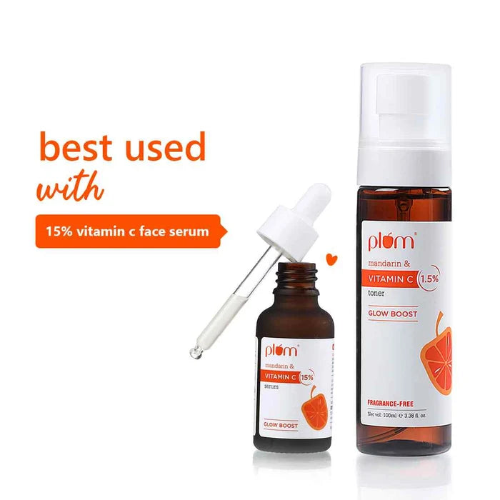 PLUM MANDARIN & VITAMIN C 1.5% TONER GLOW BOOST | FRAGRANCE-FREE 100ml 3.38 fi. oz.