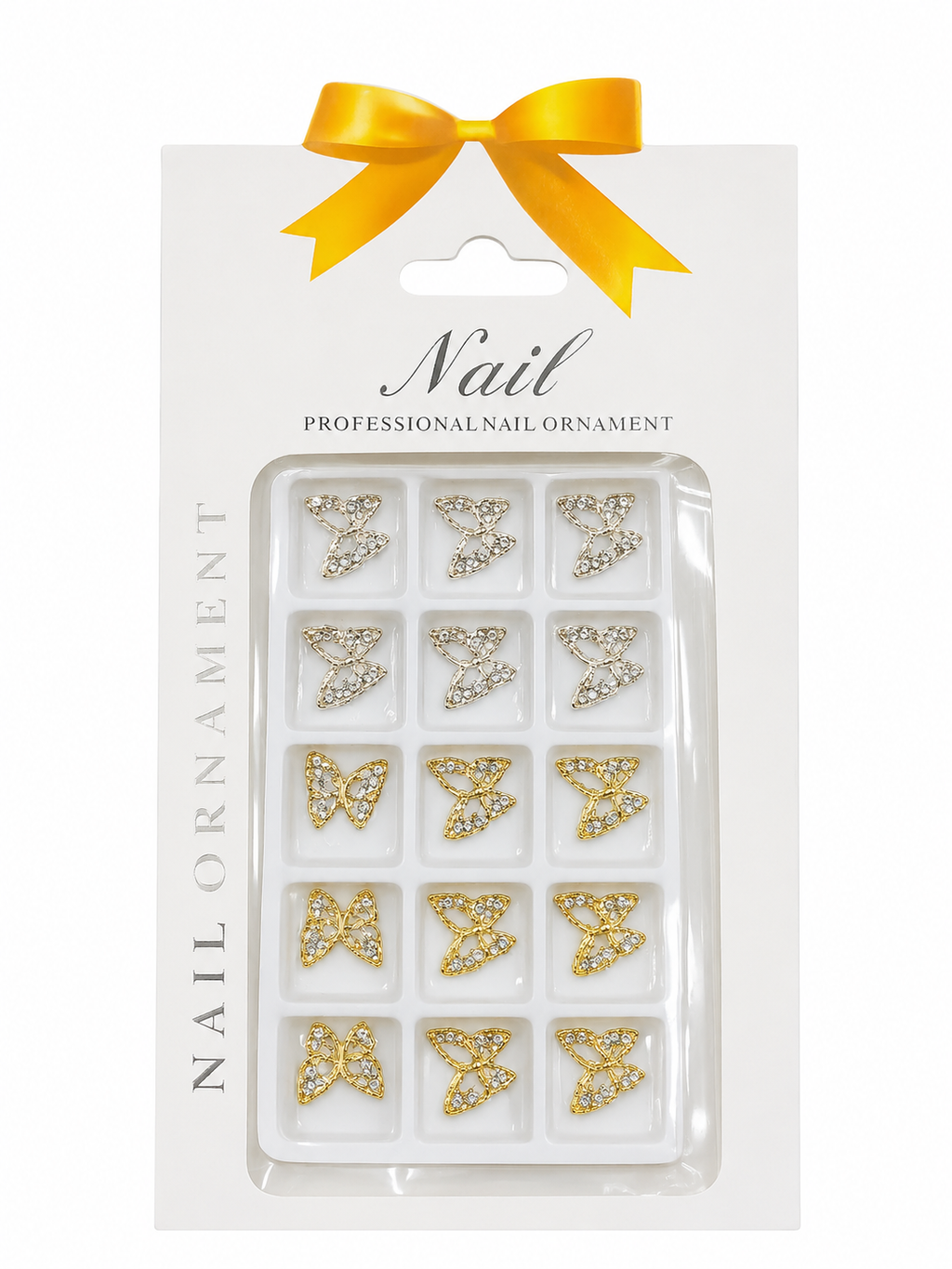 Delicate butterfly nail accessories to elevate your manicure. These charming embellishments feature intricate wing details and vibrant finishes that add elegance to any nail design.