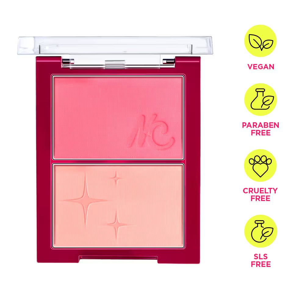 Nykaa Get Cheeky Blush Duo Buildable Silky Matte Palette With Hyaluronic Acid -(10g)