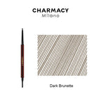 Charmacy Milano Ultra Defining Eyebrow Pencil (Black) - 0.1G, Natural Brows, Built in Spoolie Brush, Dual Function, Sweat Resistant, Eyebrow Expert, Vegan, Cruelty Free, Non-Toxic