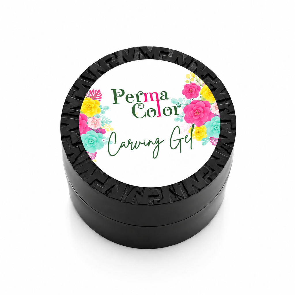 Perma Color carving gel delivers precision and durability for intricate nail art designs.