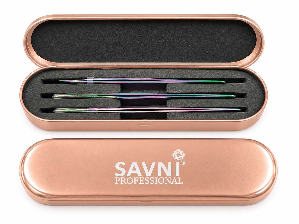 Savni Professional Eyelash Tweezers Set