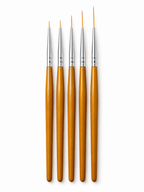 5pc THIN BRUSH WOODEN SET