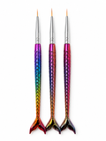 Mermaid Nail Brush Set 3pcs 30g Phototherapy Sculpture Pen Gradual Pull Line Artificial Fibers Plastic Handle Customizable Nail