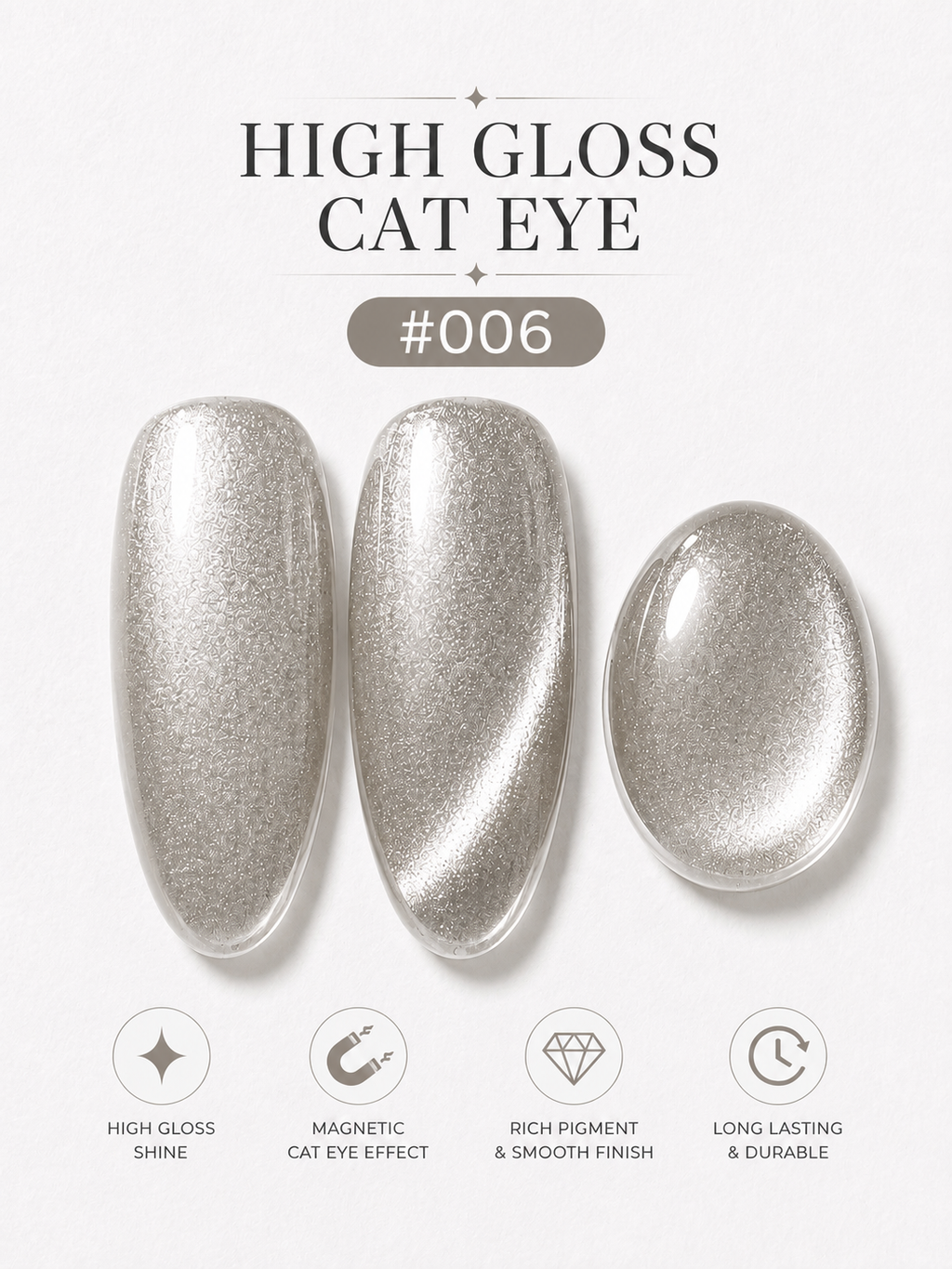 Mynk Professional High Gloss Cat Eye for Nails delivers salon-quality shine with a mesmerizing cat eye effect.