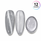 Mynk Professional Glass Silk Cat Eye Nail Polish Collection features 12 stunning shades with a mesmerizing glass silk finish.