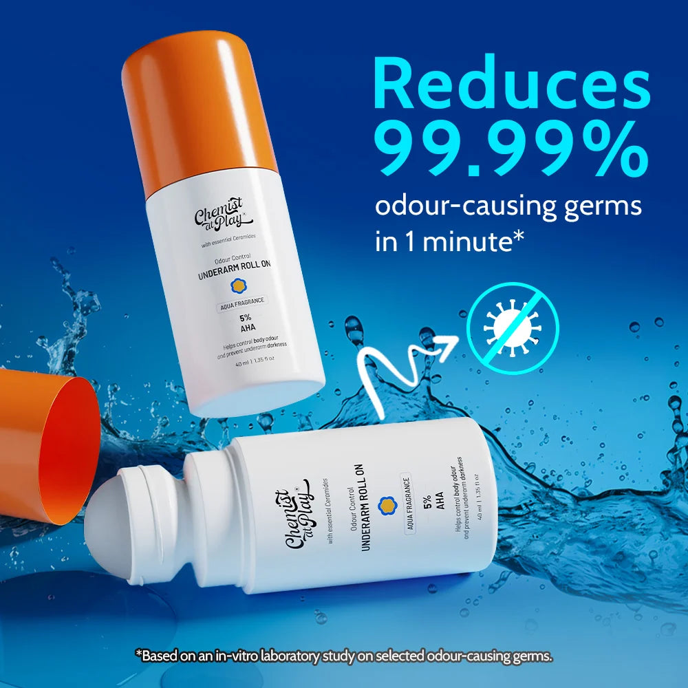 CHEMIST AT PLAY 5% AHA Underarm Roll On in Royal Oudh.