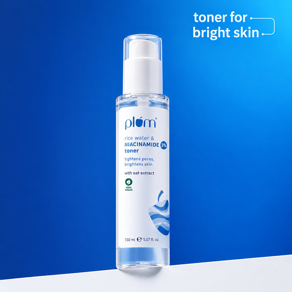 PLUM RICE WATER NIACINAMIDE 2% TONER | For Visibly Tighter Pores & Brighter Skin In 3 Days | For All Skin Types 150 ml 5.07 fi. oz.