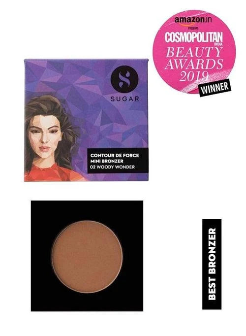 SUGAR Cosmetics Contour De Force Face Palette for Makeup | Includes Matte Bronzer, Highlighter & Blush | Makeup Palette with Built-in Mirror | Shade-04 Salmon Superstar 4 g