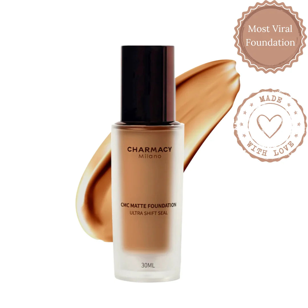 Charmacy Milano Matte Foundation - 30 ml, With SPF 25 Sun Protection, Perfect Canvas for Your Make-Up Buildable Coverage, Instant Hydrating, Light Weight, Suitable for All Skin Types, Seamless Blend, Flawless Finish.