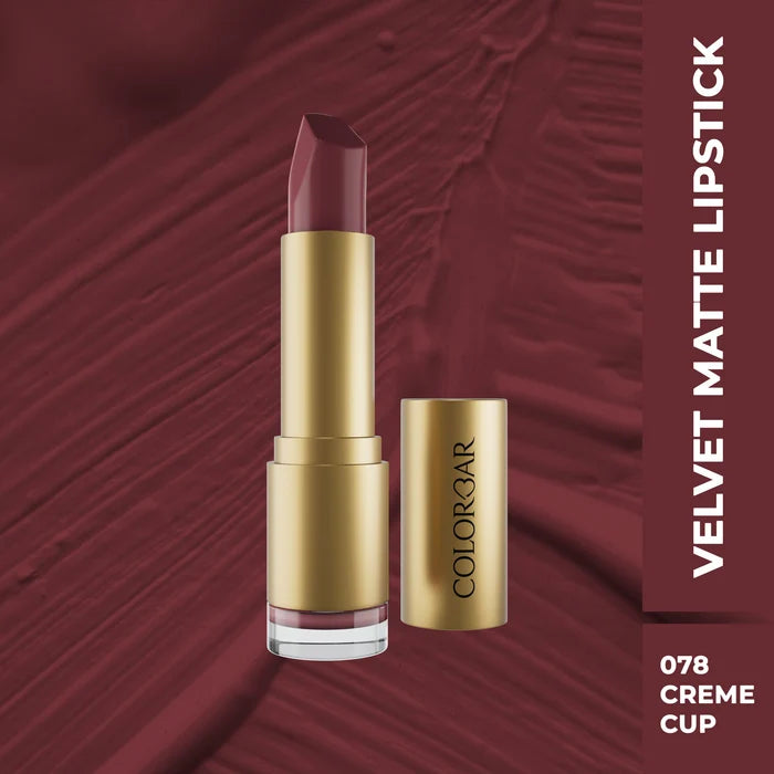 Colorbar Velvet Matte Lipstick, 4.2g | Creamy matte finish | High Pigmented Formula | Lasts upto 5 Hours | Smudgeproof