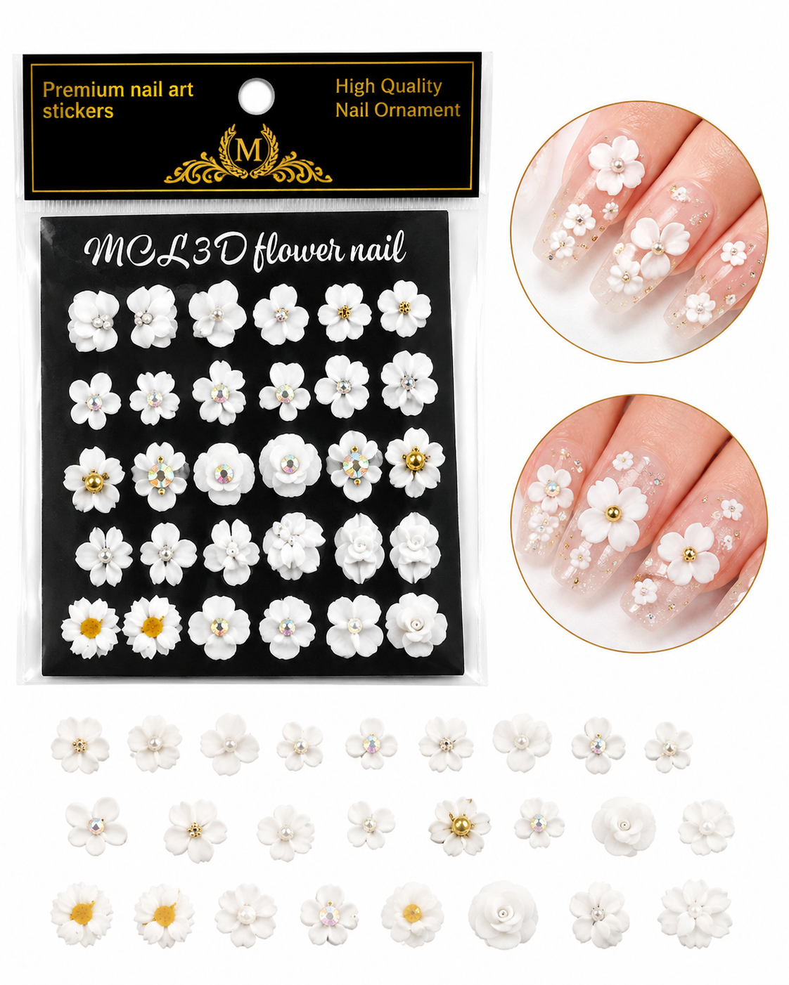 Elevate your nail art with stunning acrylic flowers that bring dimension and elegance to every manicure.
