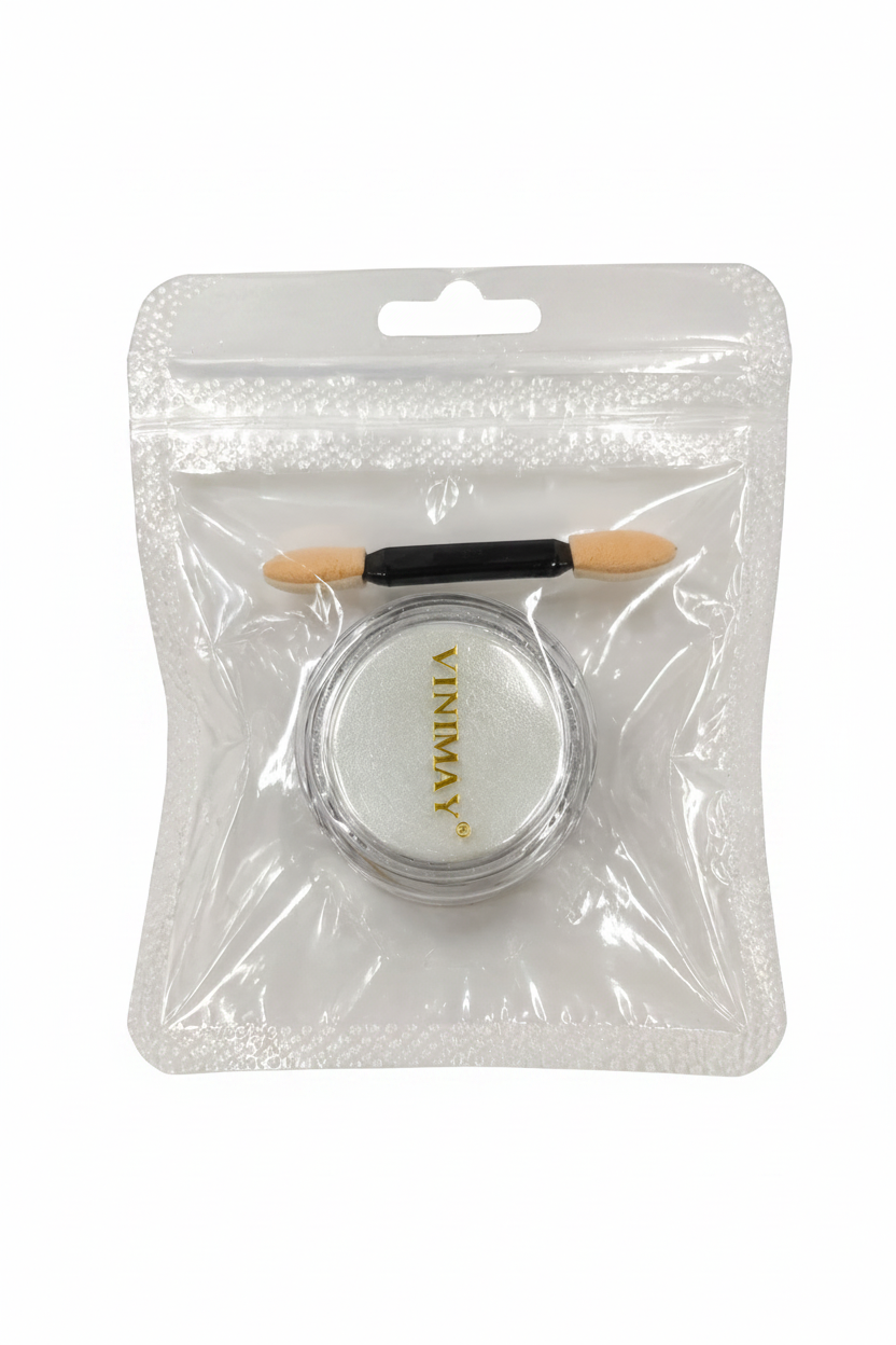 Vinimay Pearl Chrome Nail Polish delivers a stunning mirror-like finish with pearlescent shimmer.