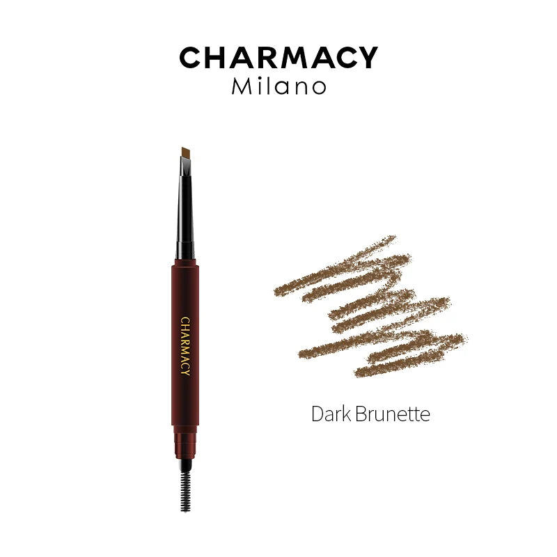 Charmacy Milano Intense Eyebrow Filler  - 0.3 g, Natural Brows, Built in Spoolie Brush, Dual Function, Sweat Resistant, Triangular Pencil Tip, Eyebrow Expert, Vegan, Cruelty Free, Non-Toxic