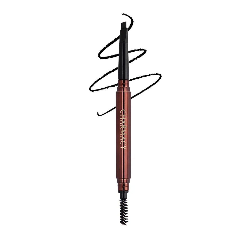 Charmacy Milano Intense Eyebrow Filler  - 0.3 g, Natural Brows, Built in Spoolie Brush, Dual Function, Sweat Resistant, Triangular Pencil Tip, Eyebrow Expert, Vegan, Cruelty Free, Non-Toxic