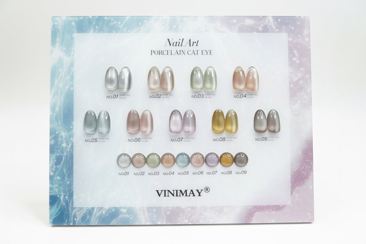 VINIMAY Cat Eye Kit, featuring 9 stunning shades designed to create the iconic cat eye effect.