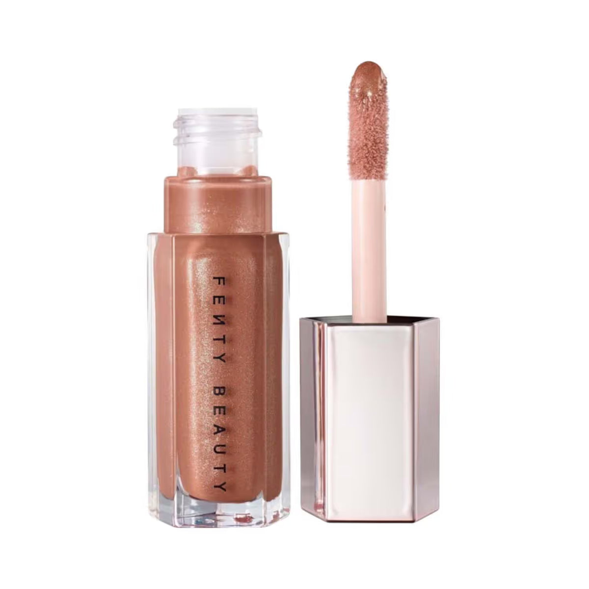 Fenty Beauty Gloss Bomb Lip Luminizer delivers a high-shine, plumping gloss with a lightweight feel.