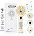 compact portable fan featuring 5 adjustable speed modes.