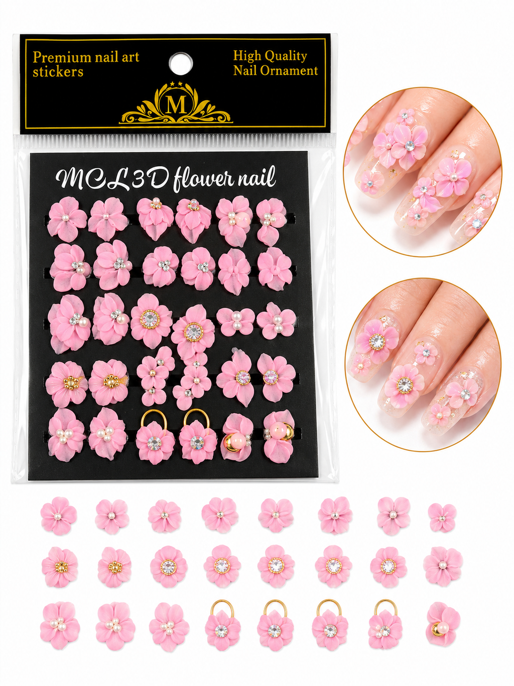 Elevate your nail art with stunning acrylic flowers that bring dimension and elegance to every manicure.